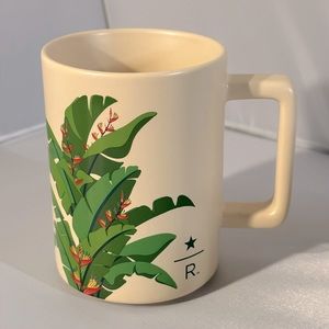 Starbucks Reserve 2020 Coffee Mug Rare Banana Leaf Beige Green Jungle 12oz NWT